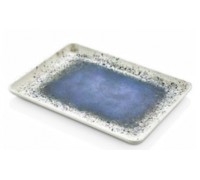 Блюдо прямоугольное сине-белое, 22,5x30,5 см. меламин